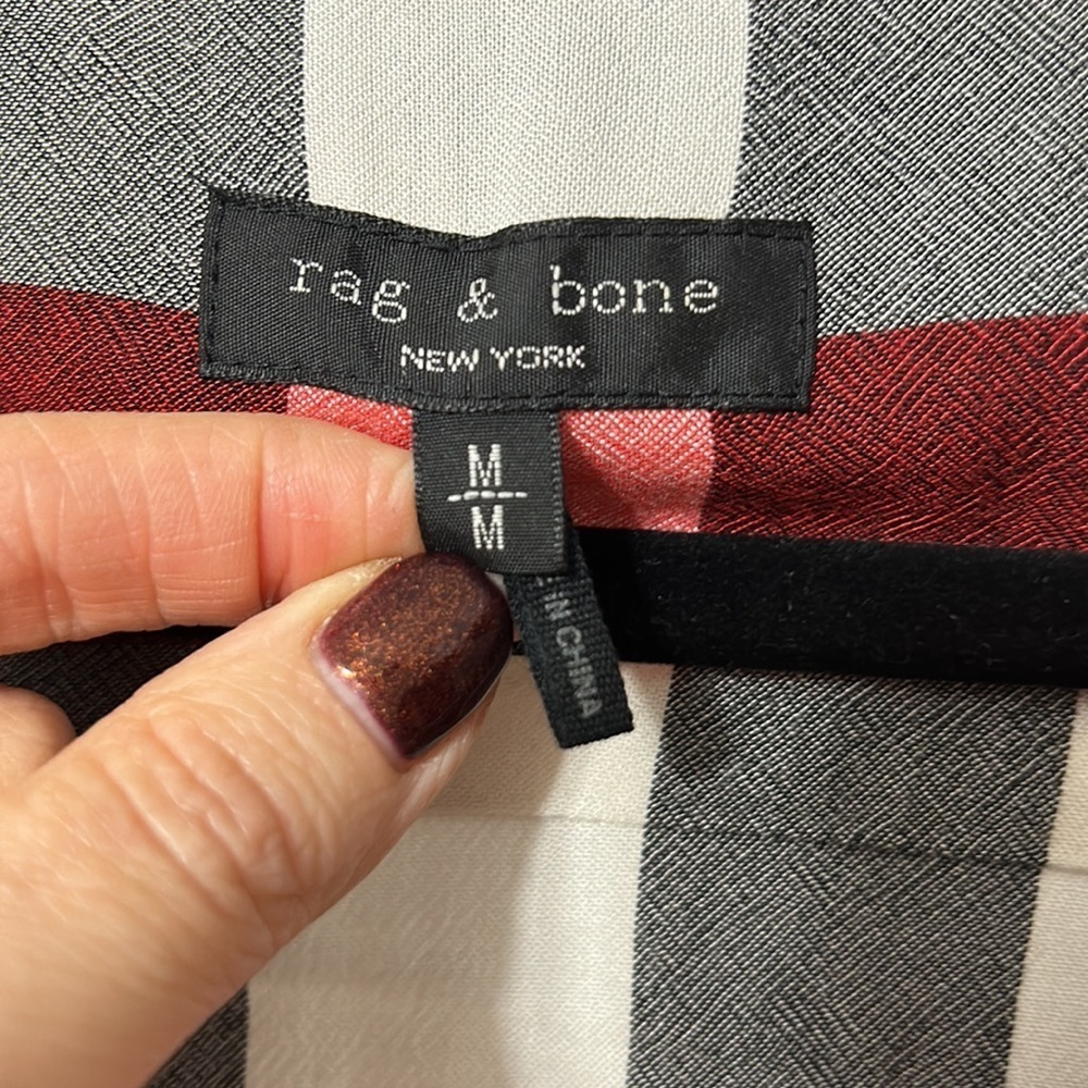 rag & bone Checkered Red and White Midi Dress - Picture 3 of 6